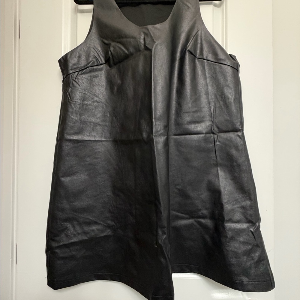 SHEIN Black Faux Leather Maxi Dress